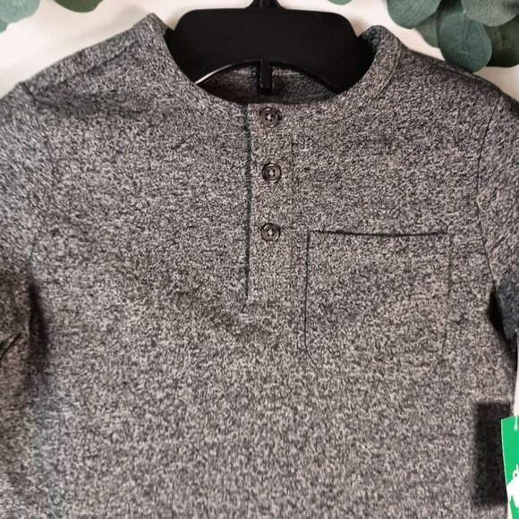 👕 Dip Grey Long Sleeve Henley Shirt – Kids Size S (6–7) – NEW with Tags - Picture 6 of 6